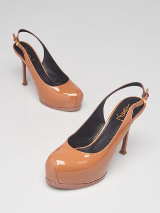 Louis Vuitton Fuchsia Satin Heels With Textured Gold Heel