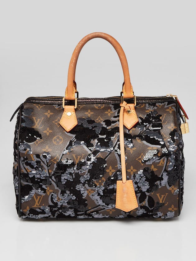 Louis Vuitton Limited Edition Monogram Fleur de Jais Speedy 30 Bag