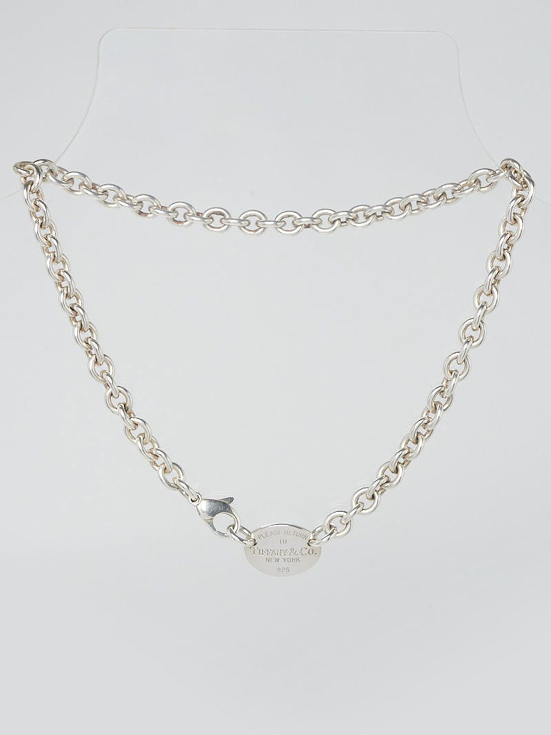 Tiffany & Co. Return To Tiffany Oval Small Tag Silver Pendant Necklace  Tiffany & Co. | TLC