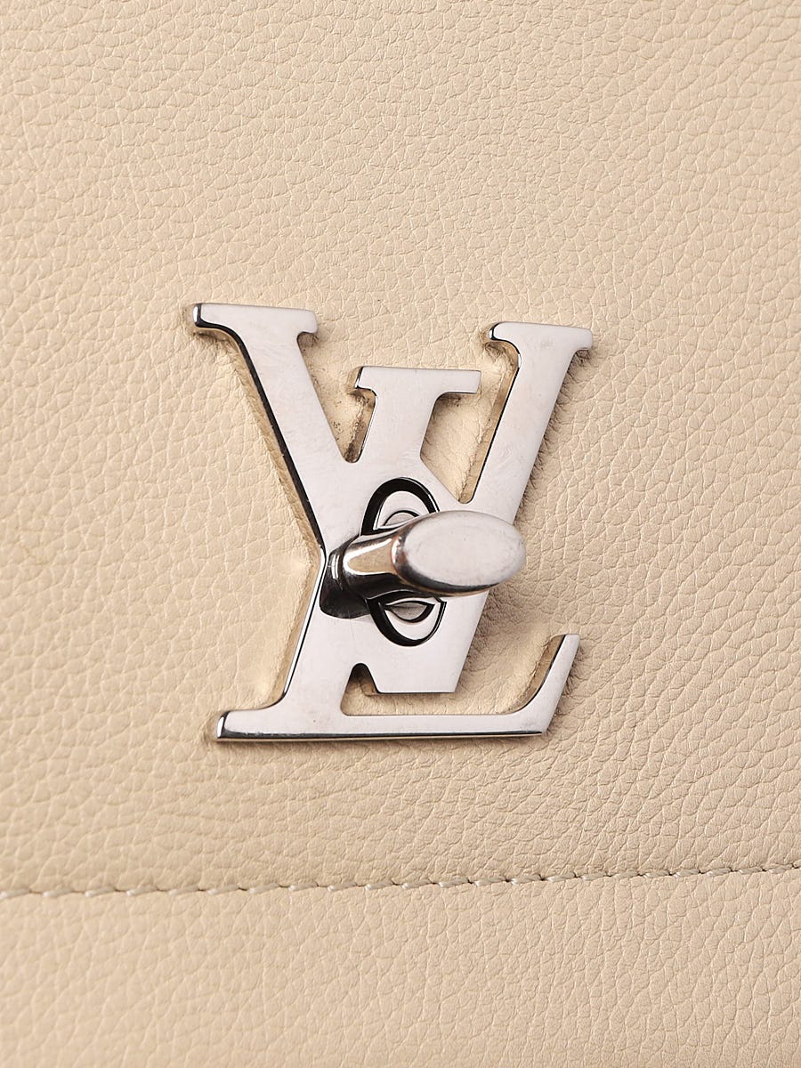Louis Vuitton Beige Leather Lockme Hobo Bag - Yoogi's Closet