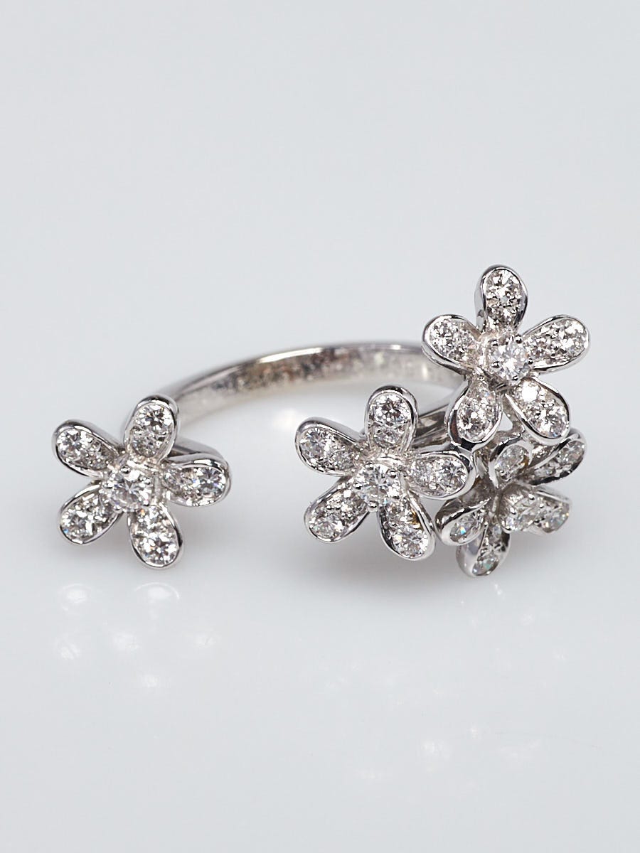 Van Cleef & Arpels 18k White and Diamond Between the Finger Ring Size 52/6