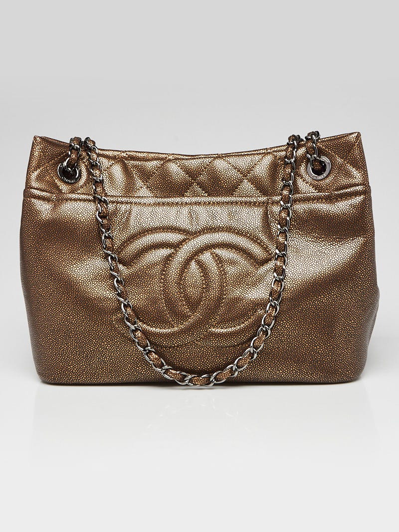 Chanel Bronze Washed Caviar Leather Timeless CC Soft Shopping Tote