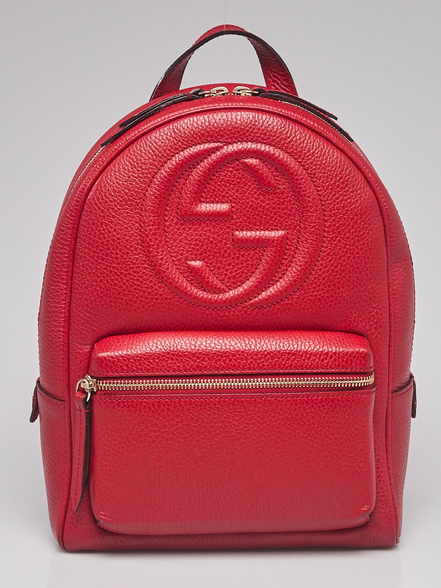 Gucci Ophidia Red Leather Shoulder Bag (Pre-Owned)