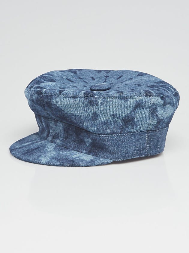 Christian Dior Blue Denim Cotton Baker Boy Hat Size 57