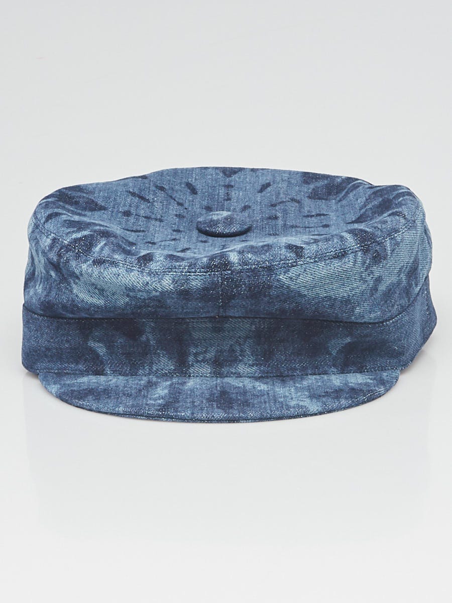 Christian Dior Blue Denim Cotton Baker Boy Hat Size 57