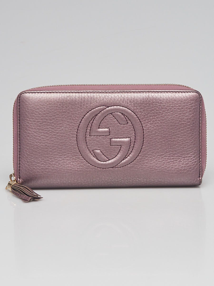 Gucci Purple Pebbled Leather Soho Wallet-on-Chain Clutch Bag - Yoogi's  Closet