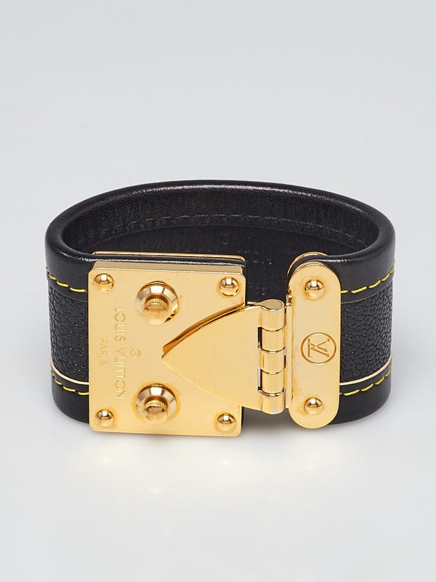 Louis Vuitton Black Suhali Leather Koala Bracelet