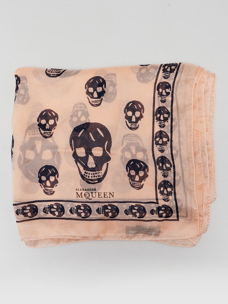 Alexander Mcqueen Skull black silk scarf - Black