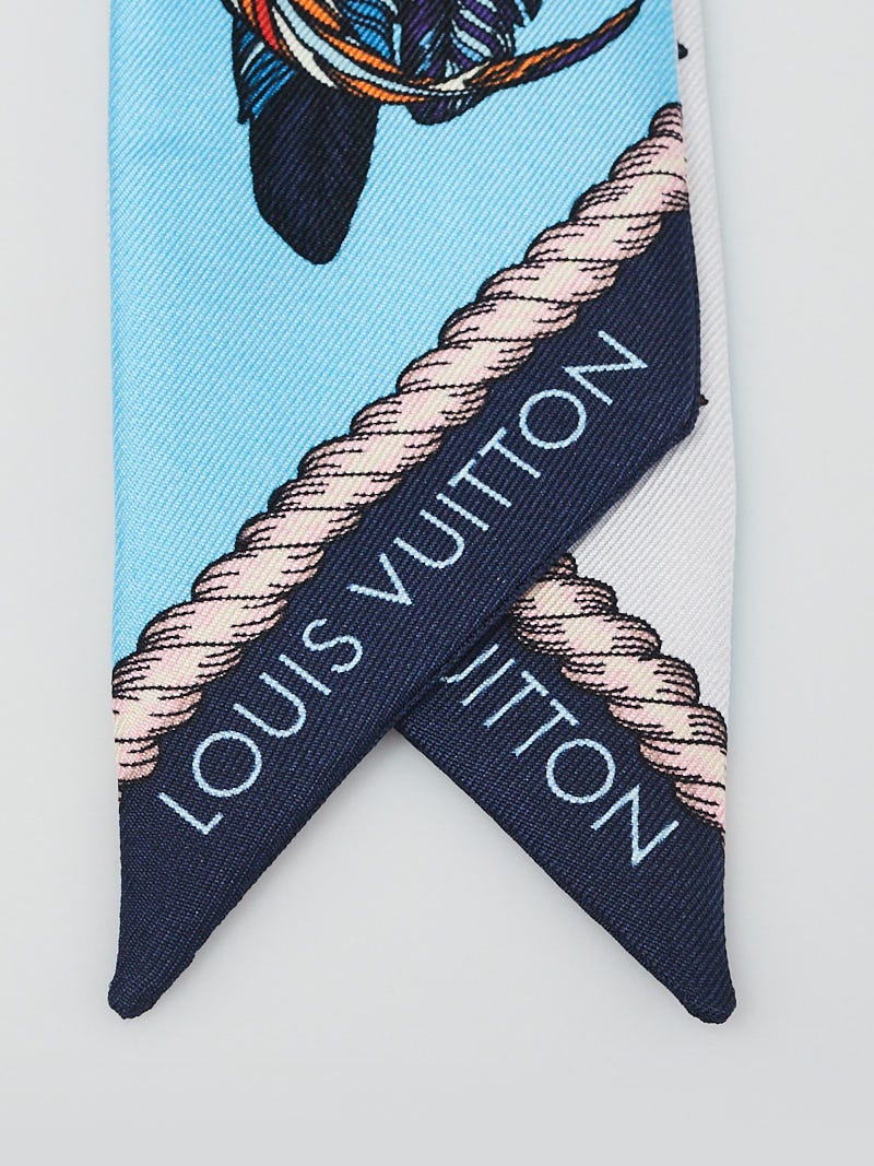 LOUIS VUITTON Scarf Bandeau BB Prive Silk Blue/Multicolor Women's