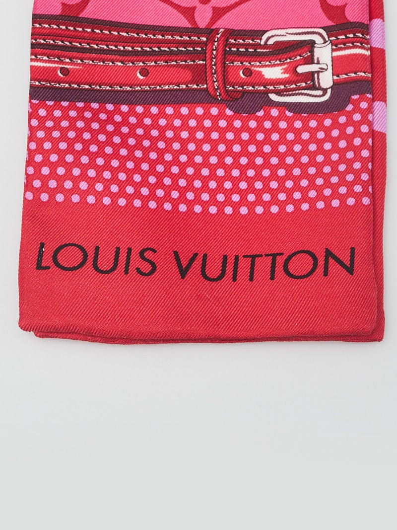 Louis-Vuitton-Bandeau-Pop-Confidential-Scarf-100%-Silk-Pink-M70846