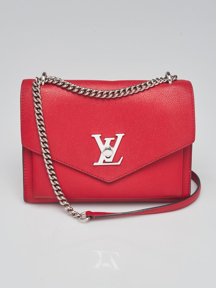 Louis Vuitton Red Pebbled Leather Mylockme Bb Bag