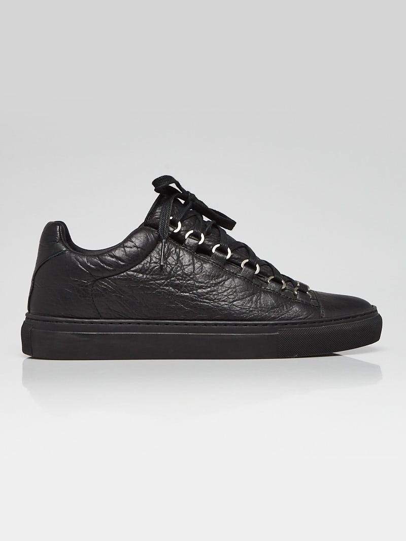 Balenciaga Black Leather Lace Up Sneakers Men's Size 8.5/39 - Yoogi's Closet