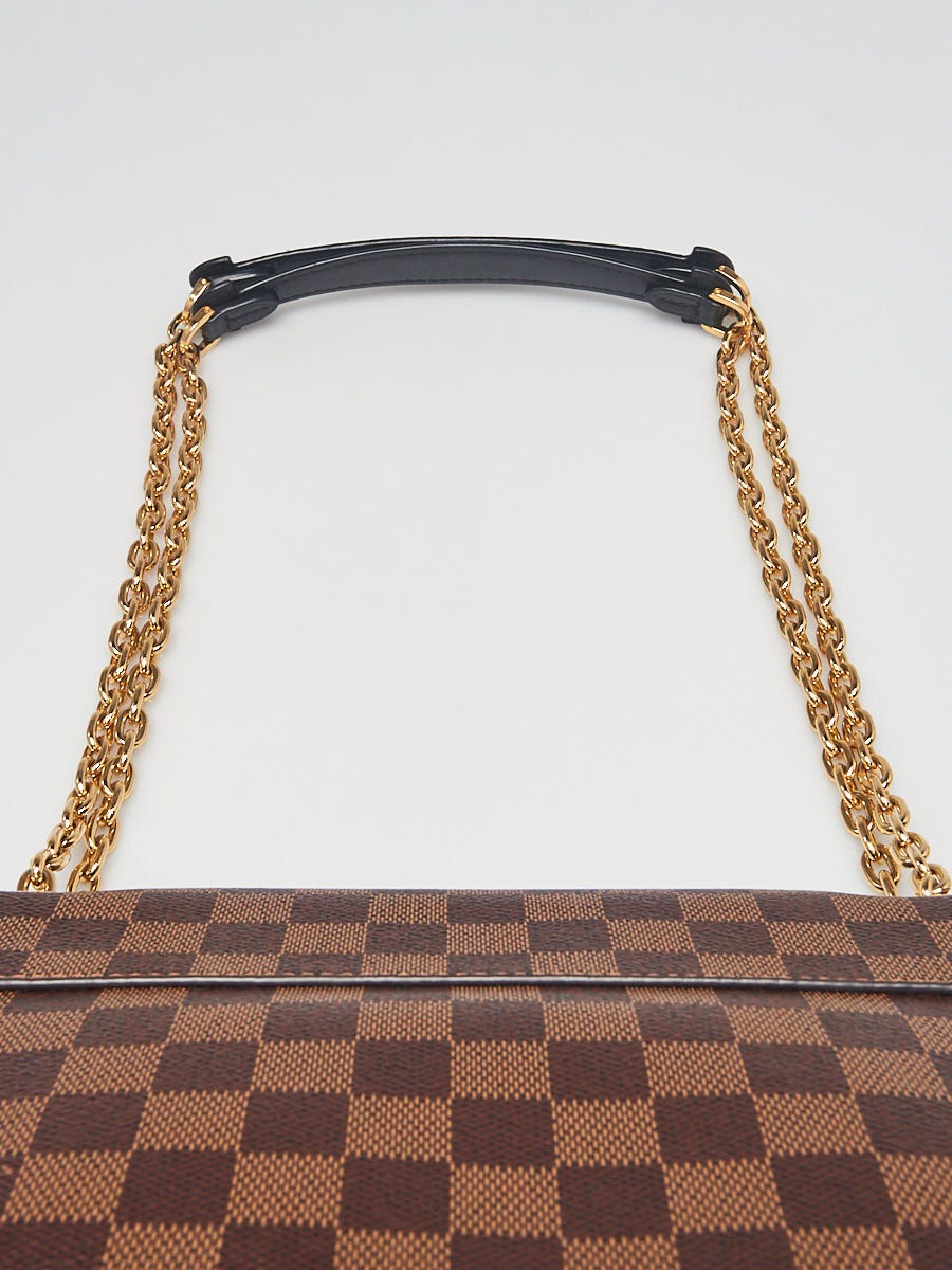 Louis Vuitton Damier Canvas and Beige Namibie Leather Vavin PM Bag
