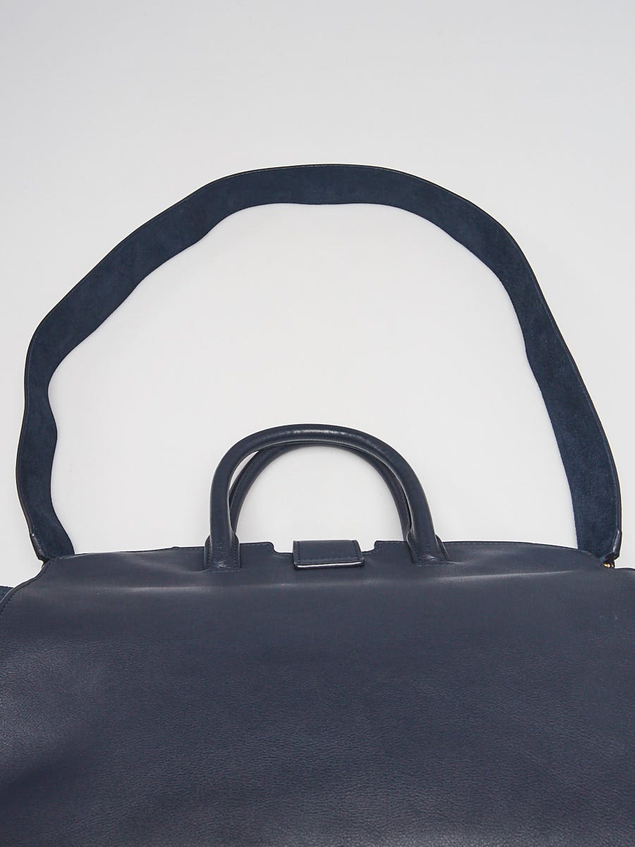 Yves Saint Laurent Blue Leather/Suede Downtown Cabas Small Tote Bag -  Yoogi's Closet