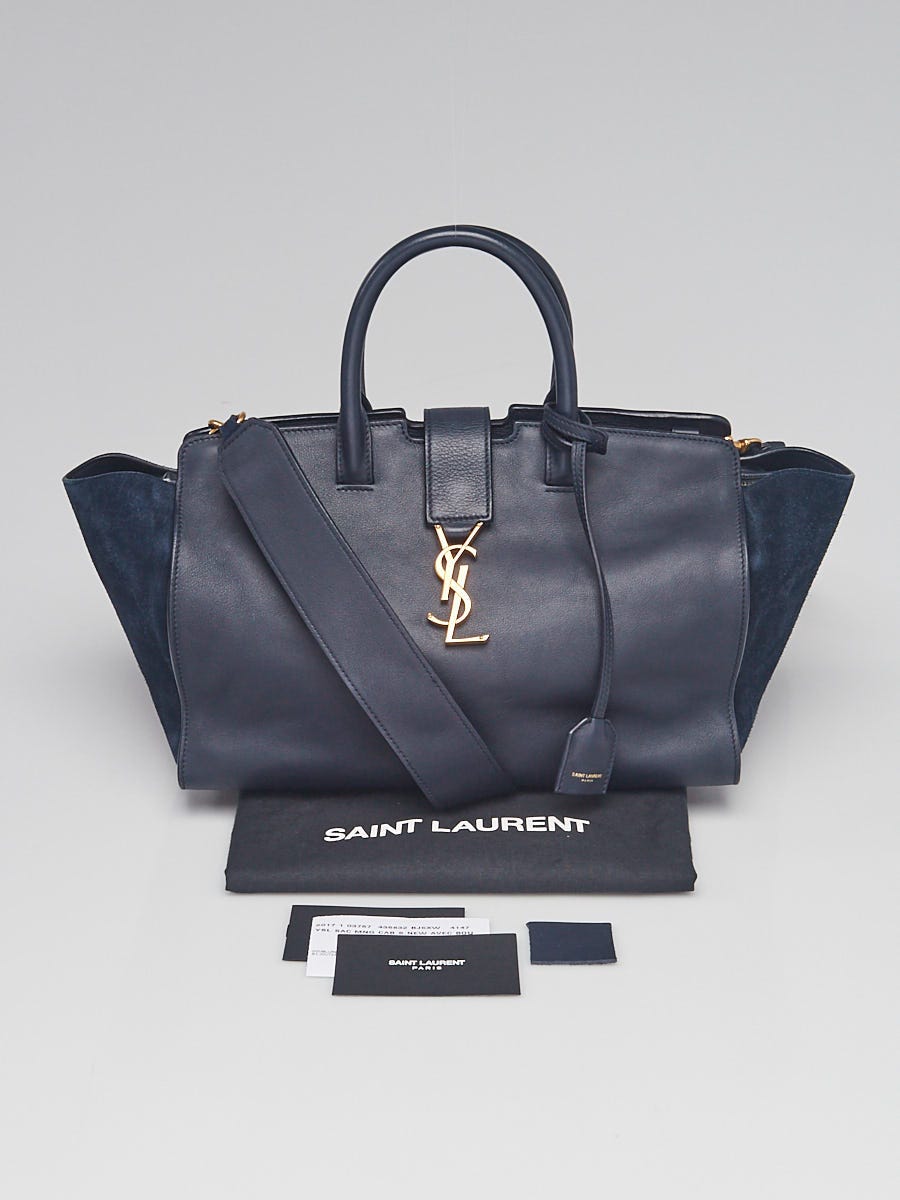 YSL downtown cabas bag in Ultramarine leather and Suede