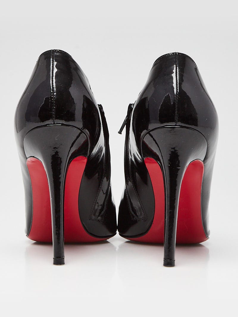 Christian Louboutin Black Patent Leather Dahlia Ankle 120 Boots