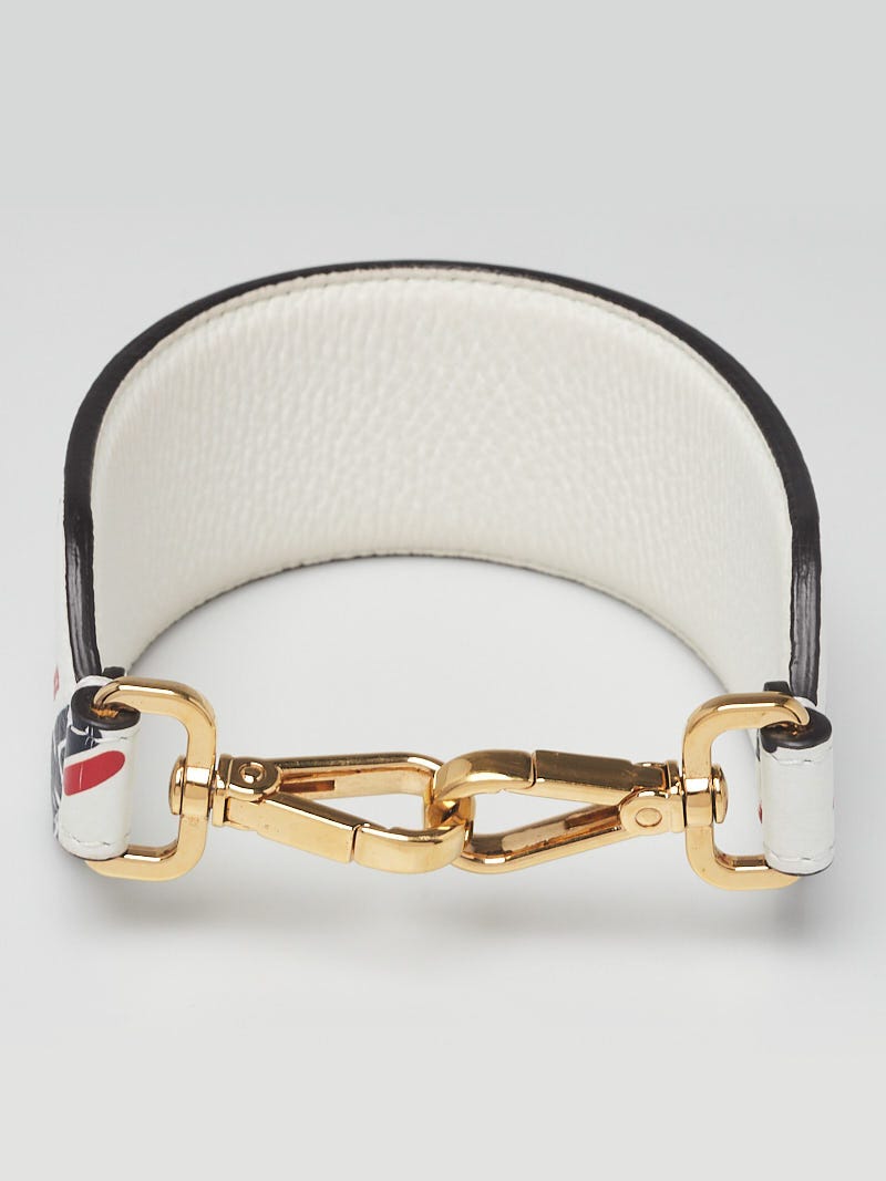 Fendi x Fila White Leather Strap You Mini Shoulder Strap