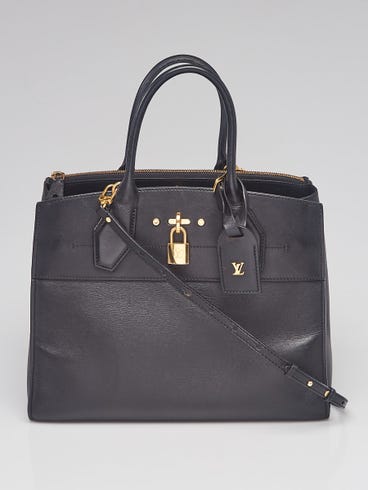 Louis Vuitton Black Leather City Steamer MM Bag
