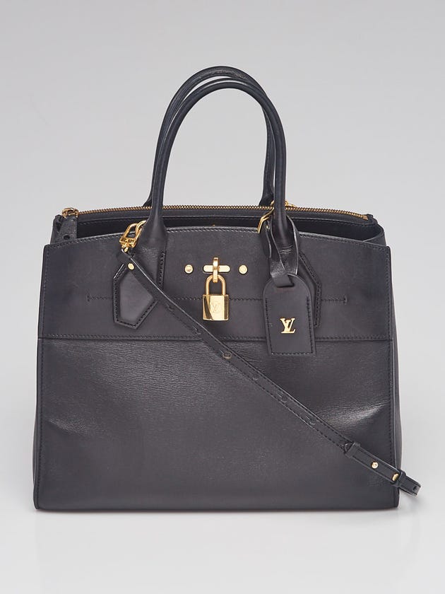 Louis Vuitton Black Leather City Steamer MM Bag