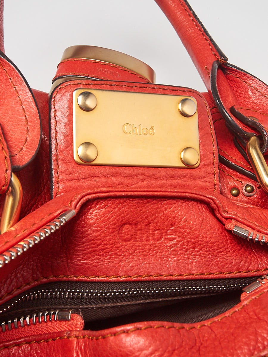 Chloe Orange Leather Paddington Medium Satchel Bag | Yoogi's Closet