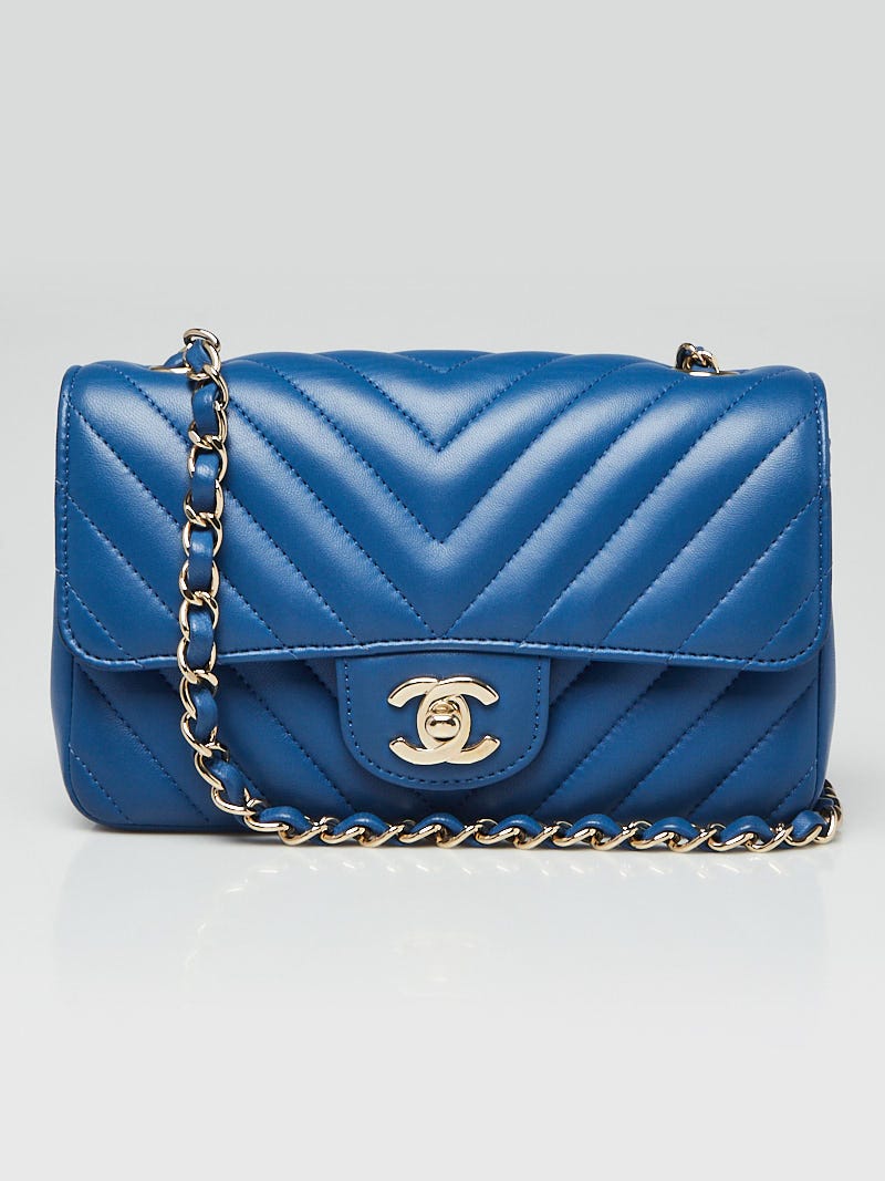 Chanel blue chevron bag hot sale