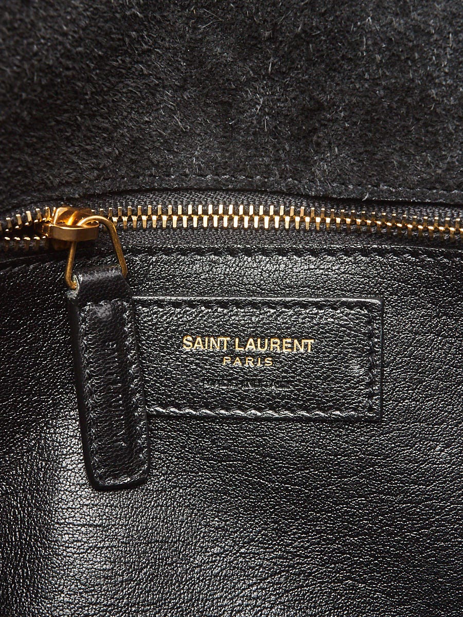 Yves Saint Laurent Black Calfskin Leather and Suede Medium Bellechasse  Satchel Bag - Yoogi's Closet