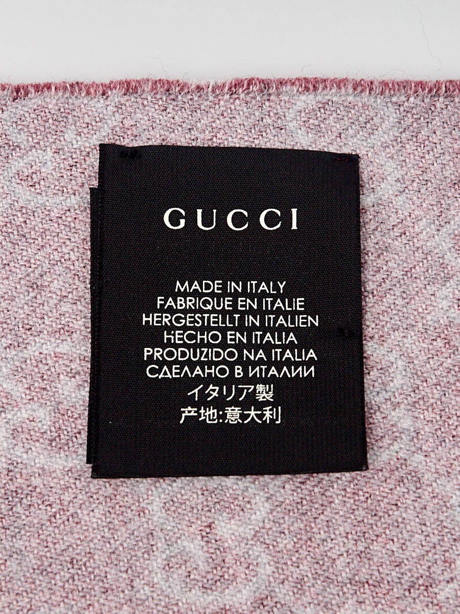 Gucci Red Wool GG Logo Fringe Scarf | Yoogi's Closet