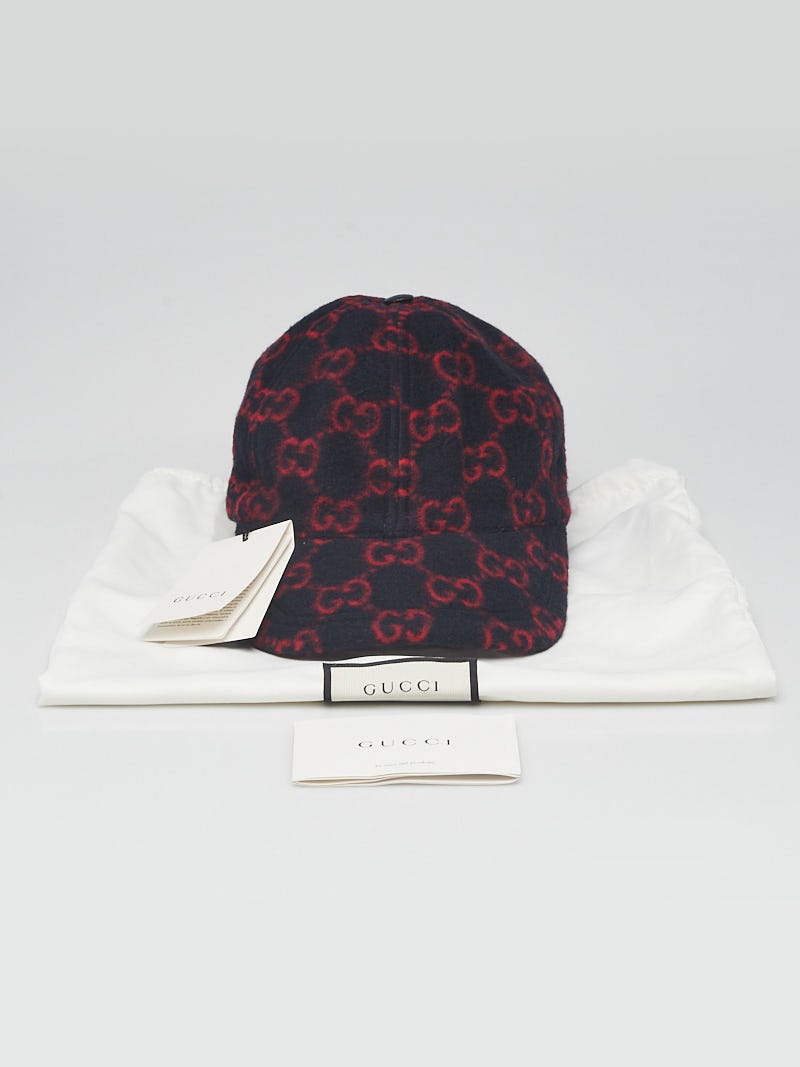 Gucci Black/Red Guccissima Wool Baseball Hat Size S | Yoogi's Closet