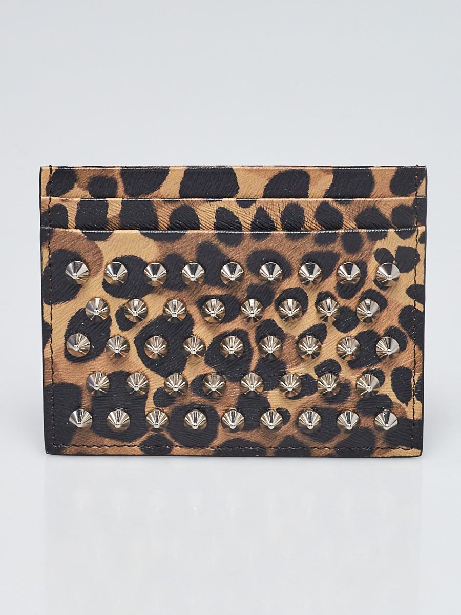 品揃え豊富で Christian Louboutin Leopard Print Kios Calf Leather Spike 小物