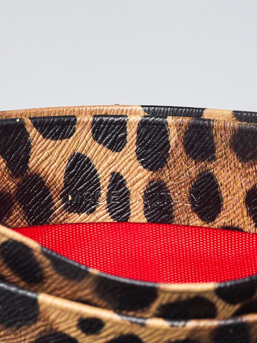 Christian Louboutin Leopard Print Kios Calf Leather Spike Card