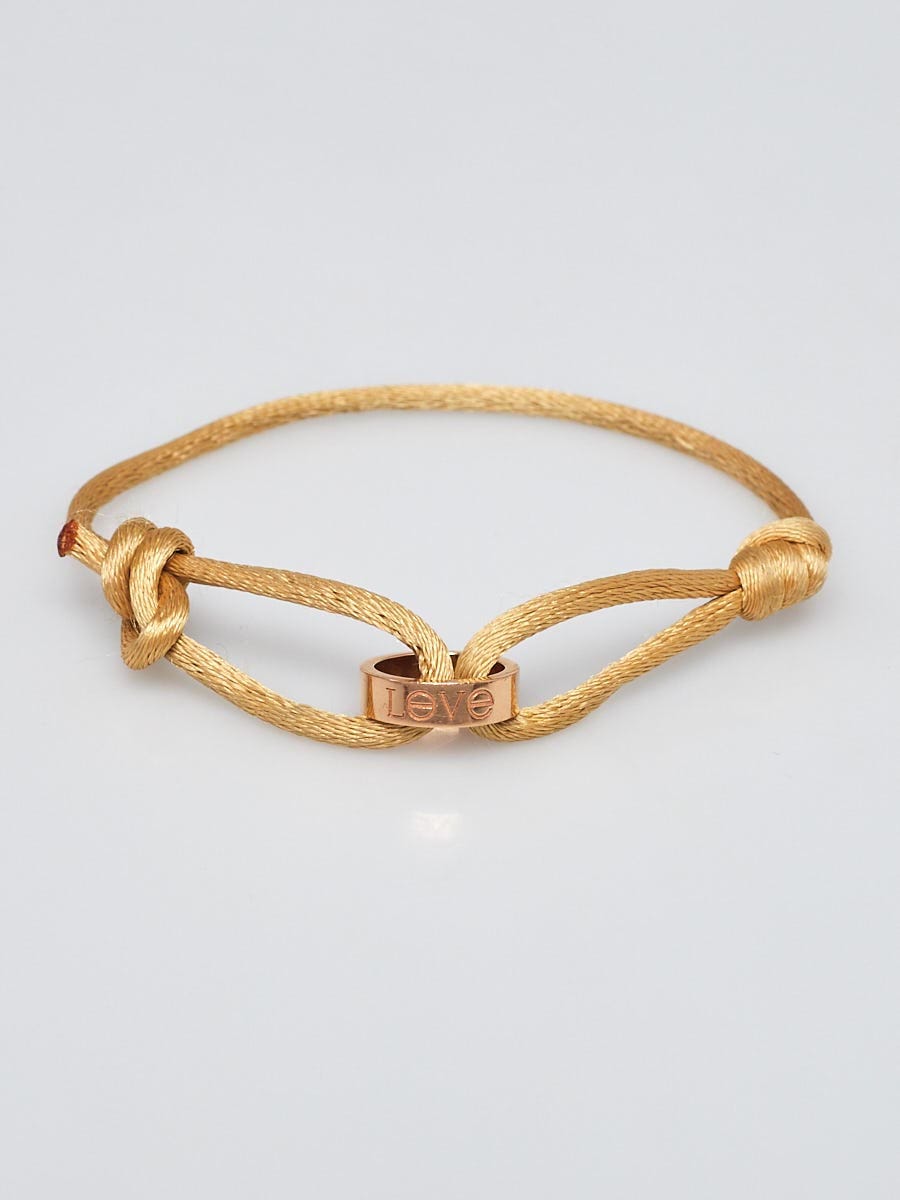 Cartier Beige Silk Rope and 18k Rose Gold LOVE Charity Bracelet