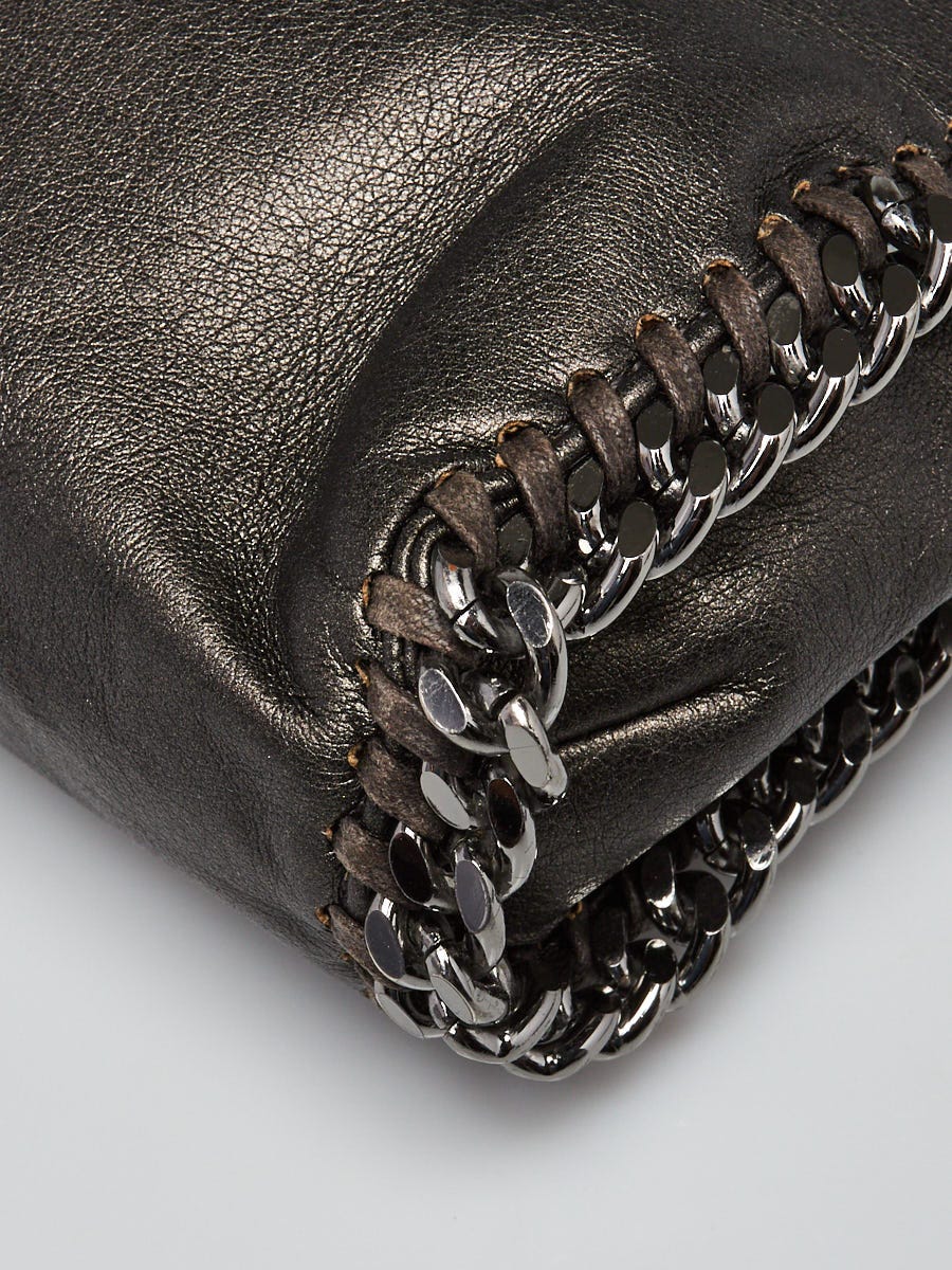Stella McCartney Dark Grey Faux Leather Falabella Clutch Bag