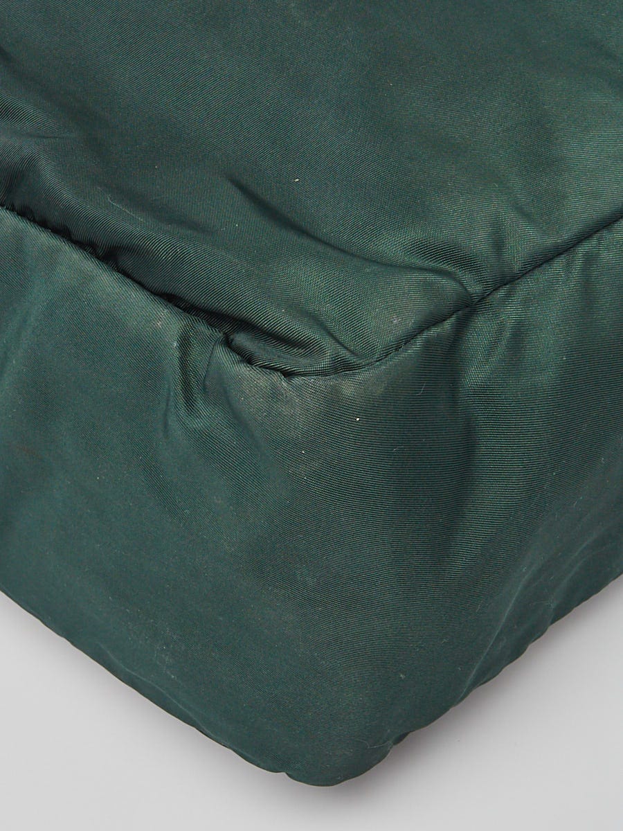 Prada Green Vela Nylon Double Handle Tote Bag