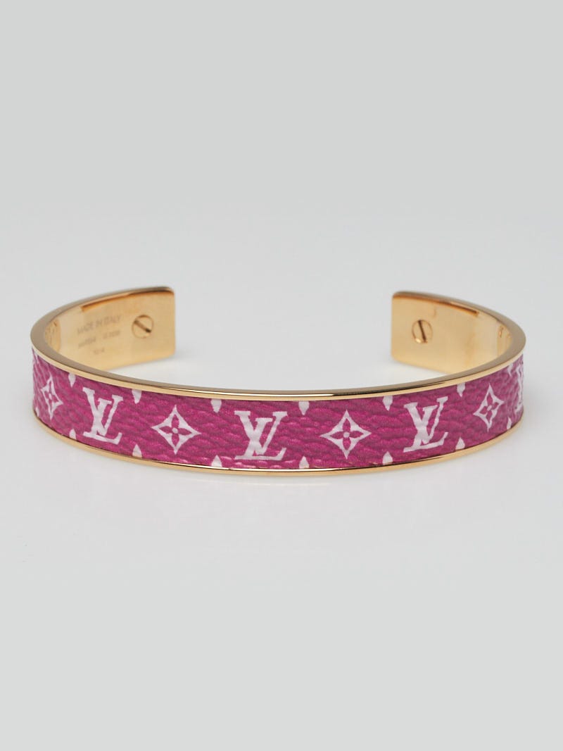 LOUIS VUITTON lined BRACELET ALL IN PALE PINK PATENT MONOGRAM