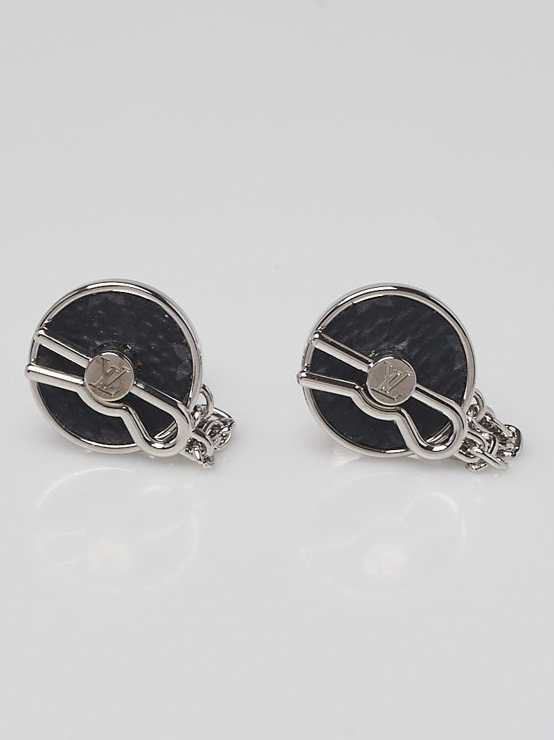 Louis Vuitton Silvertone Monogram Eclipse Pin Lock Necklace