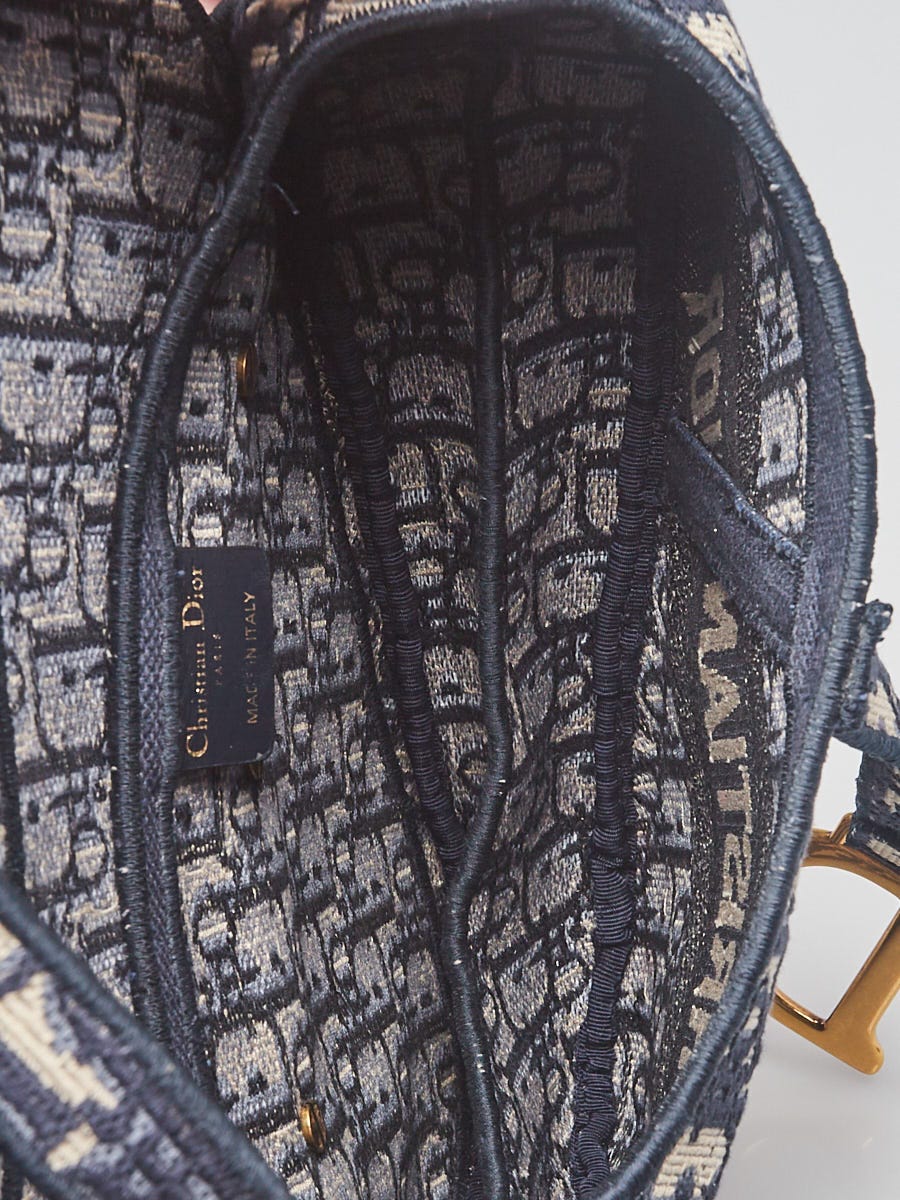 バッグ Christian Dior CHRISTIAN DIOR Saddle Belt Bag Oblique Blue Trotter Canvas