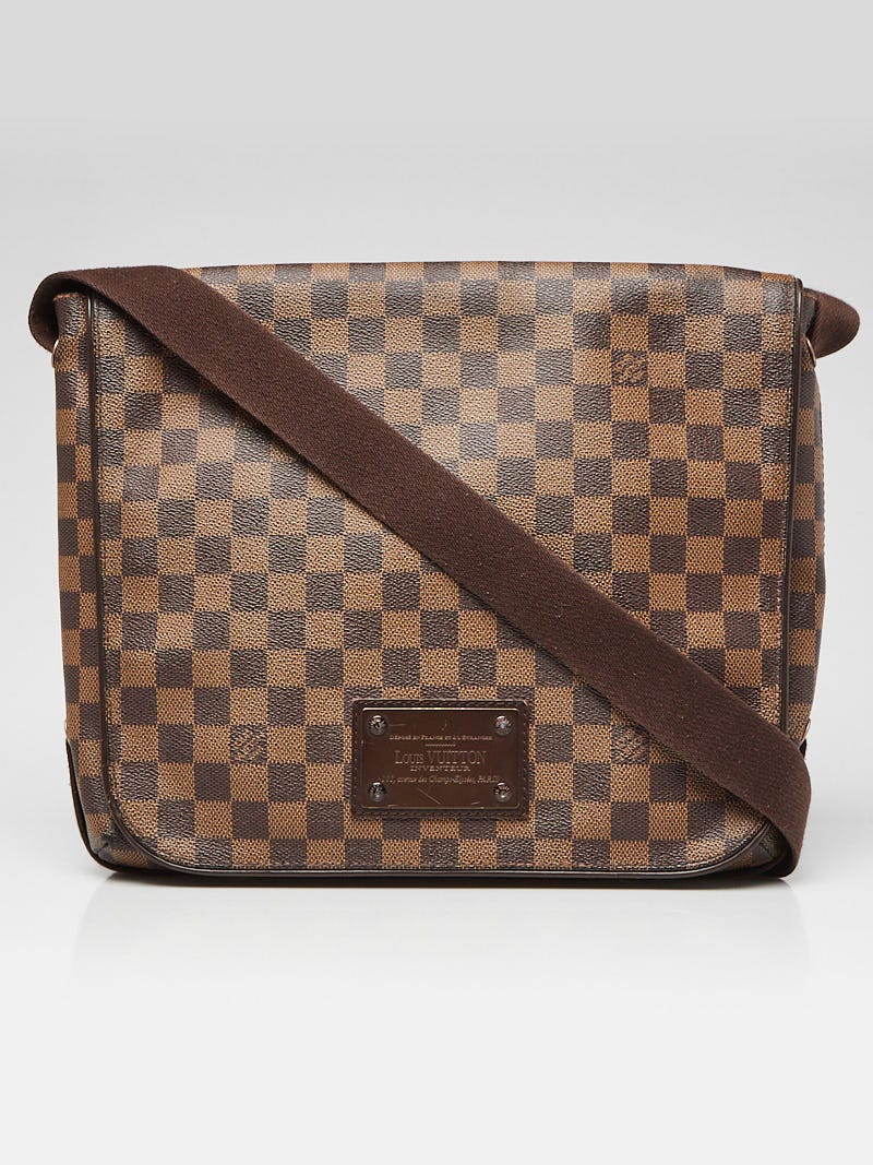 Louis+Vuitton+Brooklyn+Messenger+Bag+MM+Brown+Canvas+Damier+Ebene for sale  online