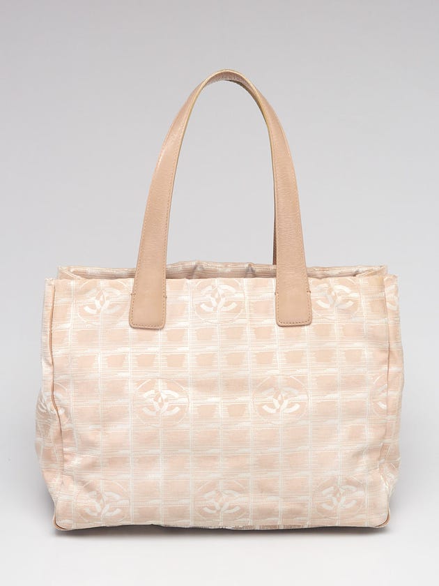 chanel beige travel tote bag New Line Nylon Jacquard 2way Crossbody P1 NUIR VINTAGE Pre Loved Chanel New Travel Line Tote Introducing the epitome of elegance and functionality Chanel Cream New Travel Line