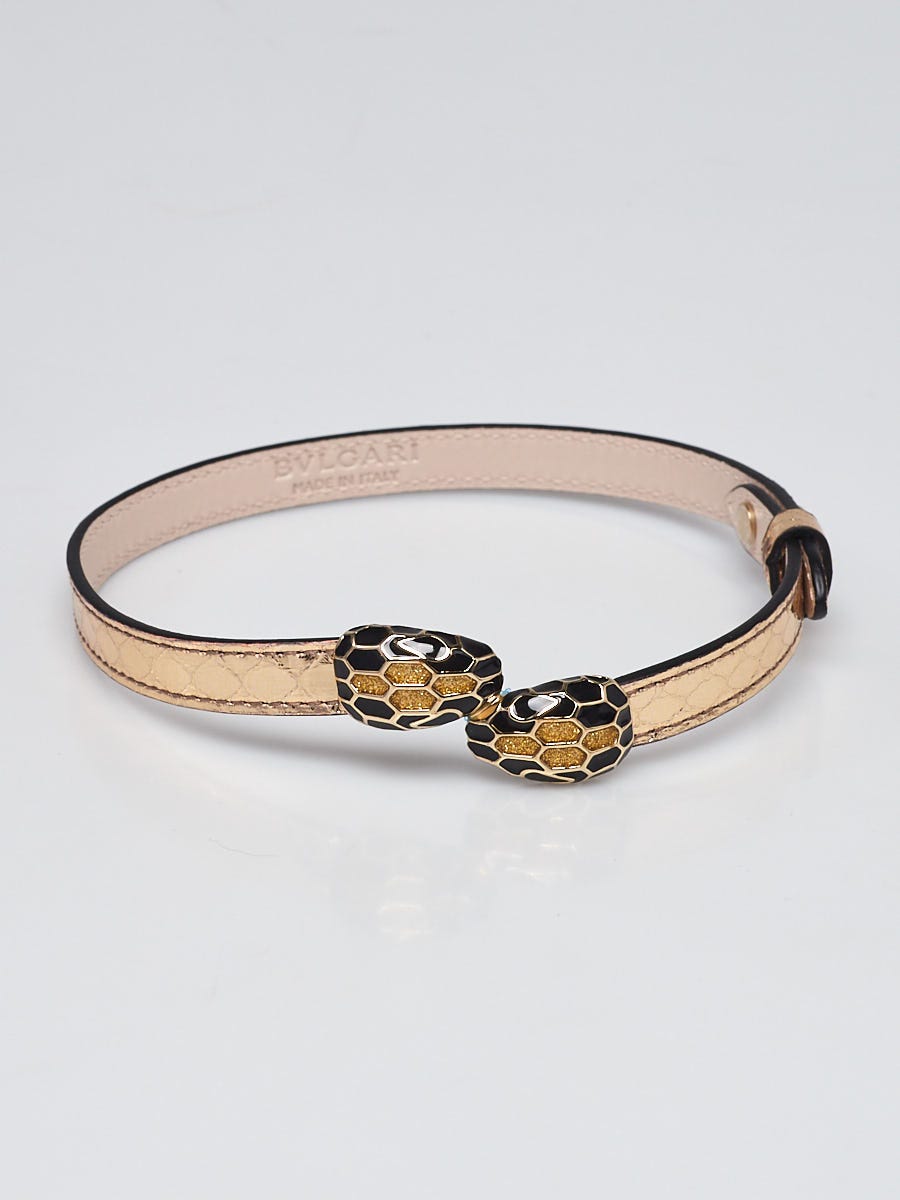 Bulgari // Gold & Black Leather Serpenti Forever Bracelet – VSP Consignment