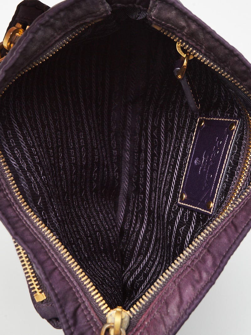Prada Purple Tessuto Nylon and Patent Leather Bandoliera
