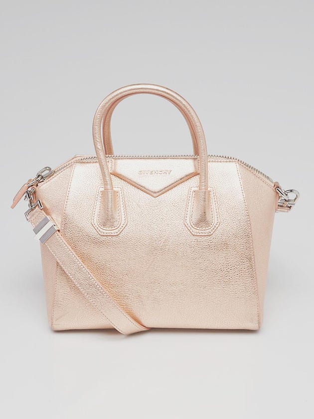 Givenchy Metallic Pink Sugar Goatskin Leather Small Antigona Bag