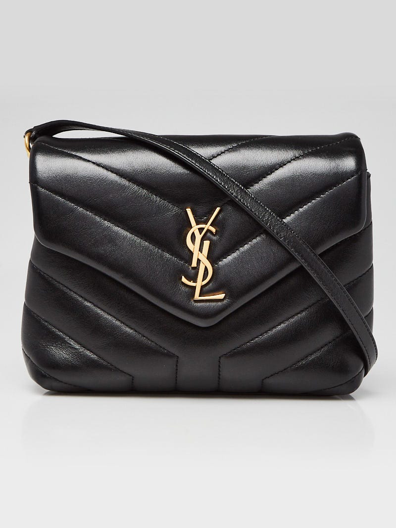 Yves Saint Laurent Black Chevron Quilted Leather Large Envelope Bag -  Yoogi's Closet