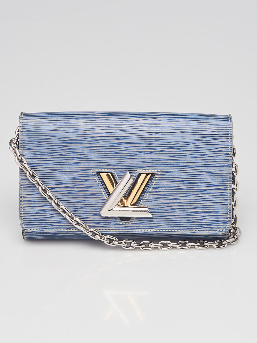 Louis Vuitton Denim Light Epi Leather Twist Wallet on Chain Bag