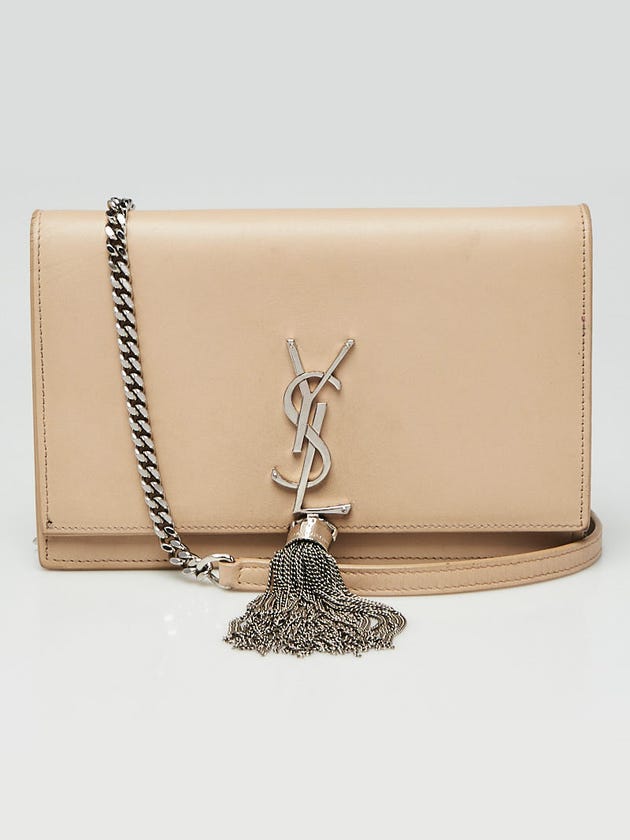 Yves Saint Laurent Beige Smooth Leather Kate Tassel Wallet on Chain Bag