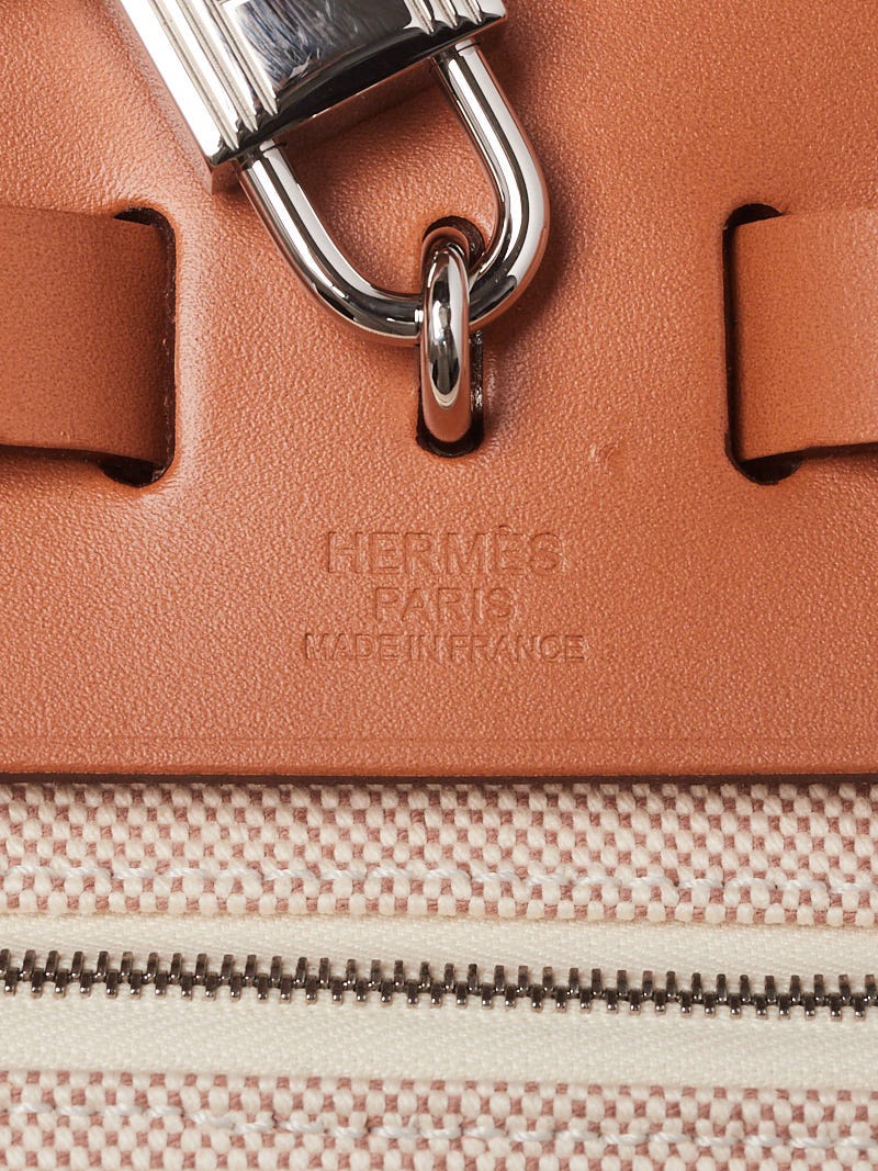 Hermès Herbag 31 Toile / Vache Hunter Écru / Rouge / White / Framboise