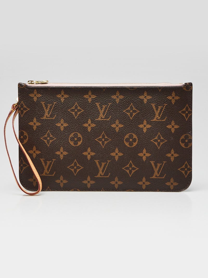 Louis Vuitton Rouge Monogram Canvas Neverfull Pochette Zippered Clutch Bag  - Yoogi's Closet