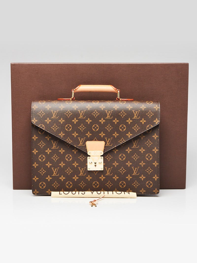 Louis Vuitton Brown Monogram Canvas Laptop Bag Briefcase Serviette  Conseiller