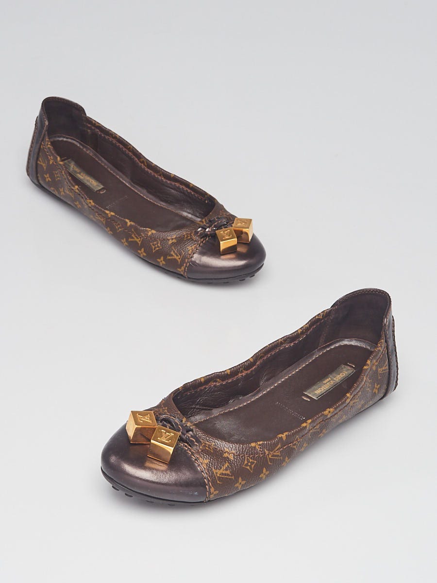 LOUIS VUITTON Loafers Flat shoes Monogram Brown Used Women LV size