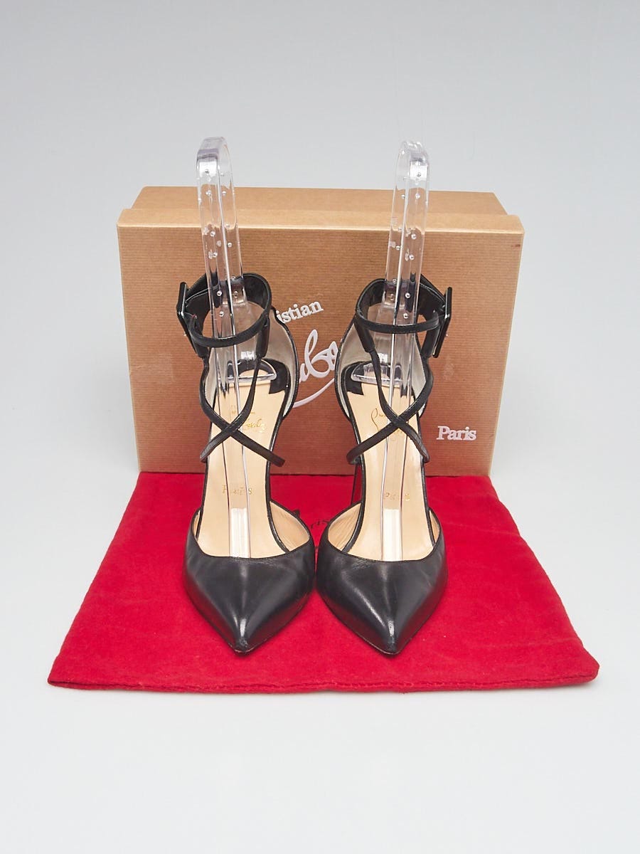 Christian Louboutin Black Leather Suzanna 100 Pumps Size 9