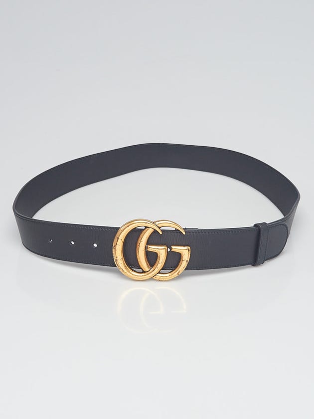 Gucci Black Leather Double G Belt Size 95/38